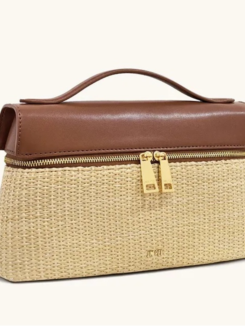JW PEI - Thea Faux Straw Top Handle Bag - Brown Straw